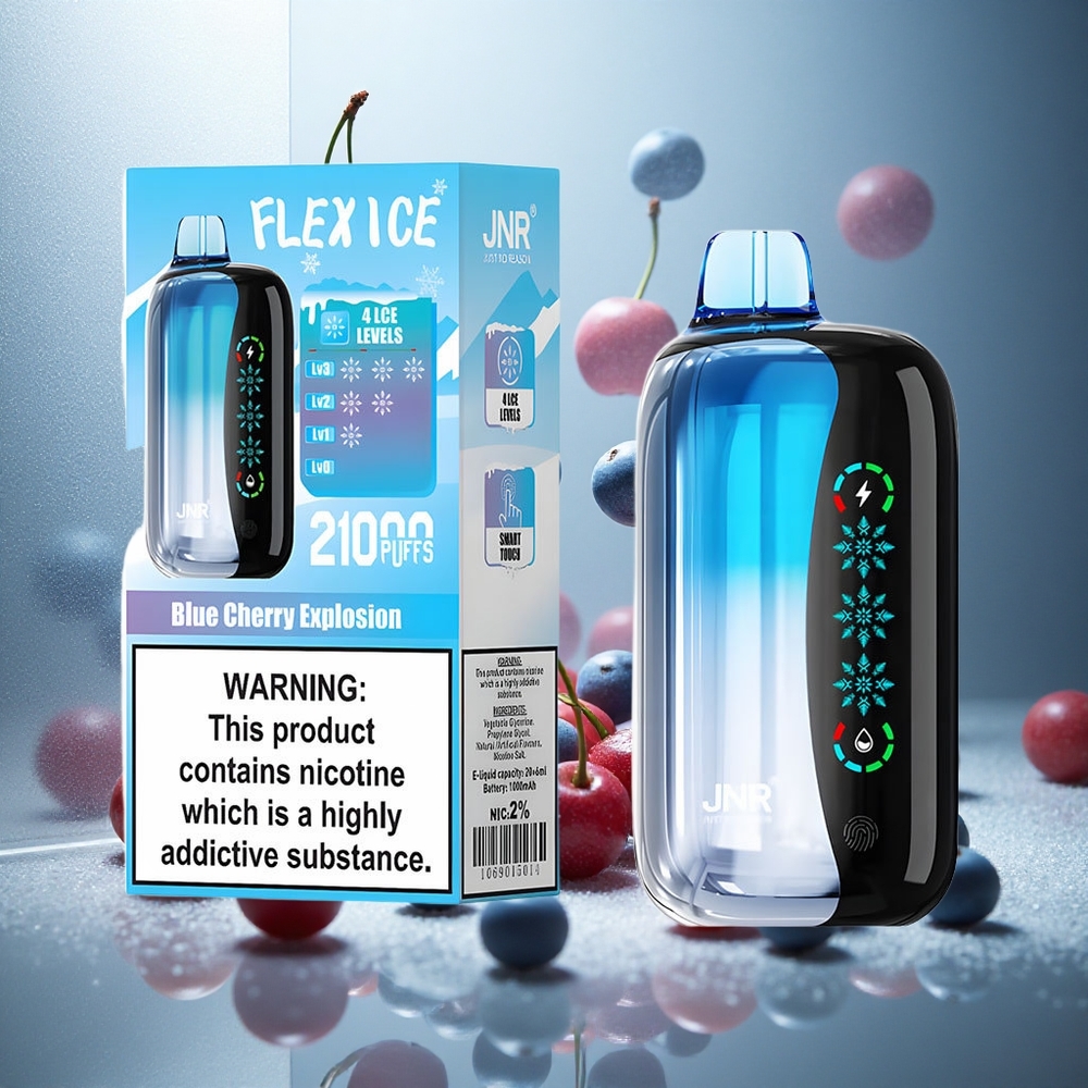 JNR Flex Ice 21000 Pofov Enkratna Vape Modra Češnja Eksplozija s Prilagodljivim Ledom in 26ml E-tekočine