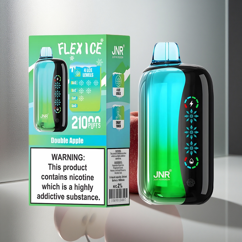 JNR Flex Ice 21000 Potegov Enkratna E-cigareta Dvojno Jabolko z Nastavljivim Ledom in 26ml E-tekočine