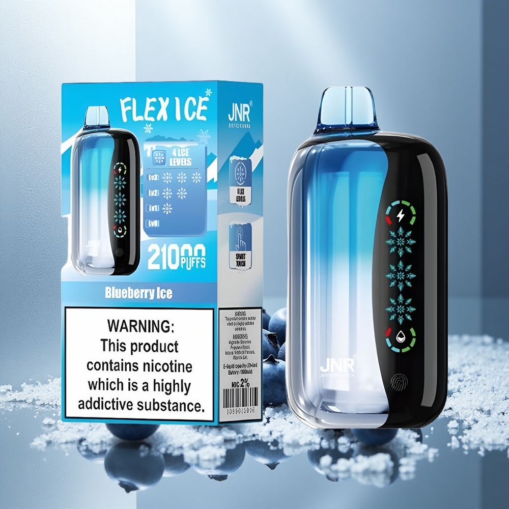 JNR Flex Ice 21000 Puffov Enkratna E-cigareta Borovnica Led s Prilagodljivim Ledom in 26ml E-tekočine