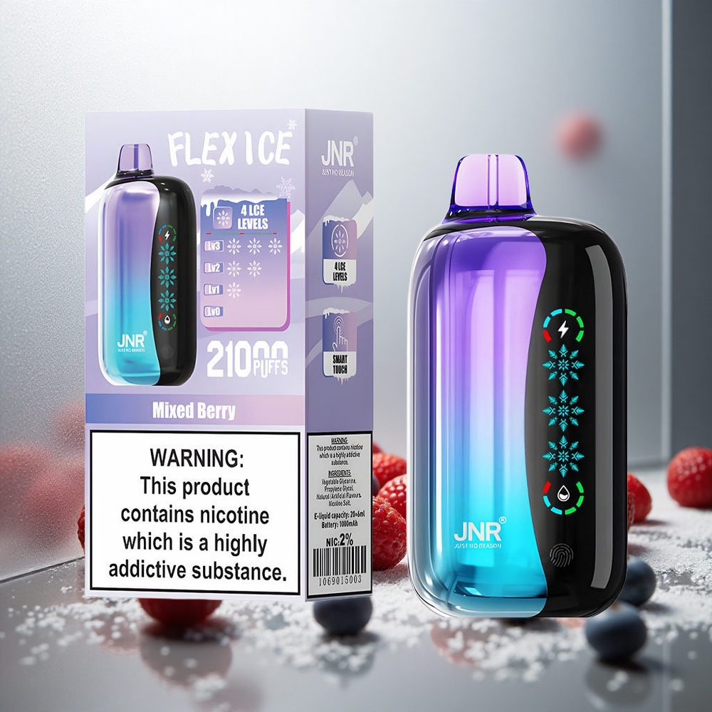 JNR Flex Ice 21000 Pufov Enkratna Vape Mešane Jagode z Nastavljivim Ledom in 26ml E-tekočine