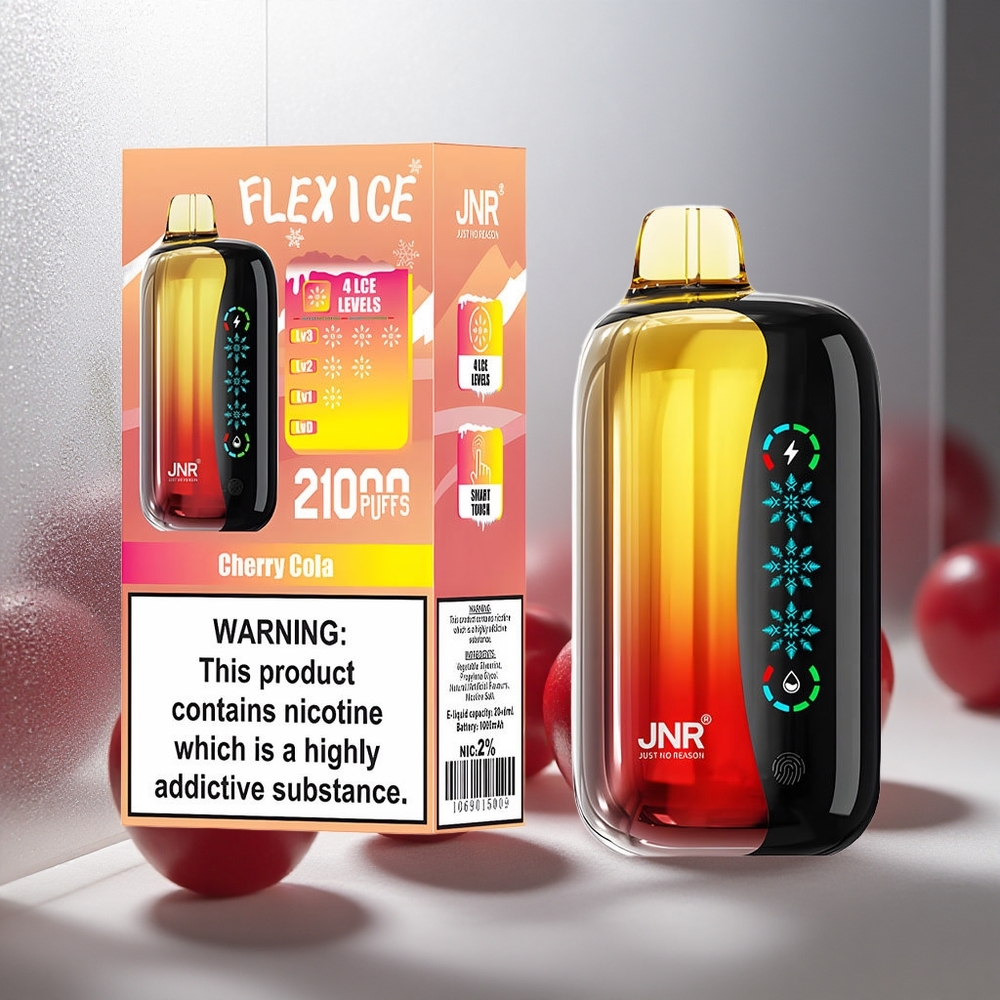 JNR Flex Ice 21000 Puhov Enkratna E-cigareta Češnjeva Kola z Nastavljivim Ice in 1000mAh Baterijo