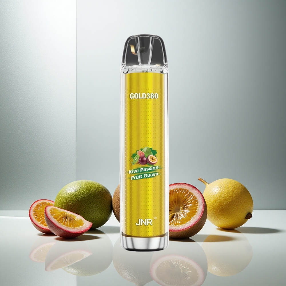 JNR Glod380 6000 Pufov Enkratna E-cigareta 13ml 5% Nikotina Kivi Pasijonka Guava