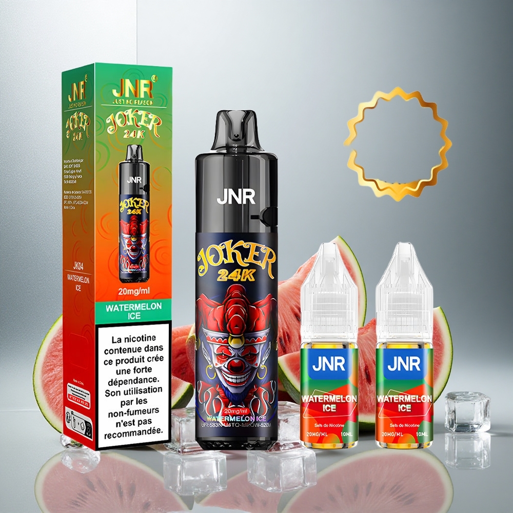 JNR Joker 24K Puff Enkratna Vape Lubenica Led 2+10ml Polnjenje 800mAh Baterija