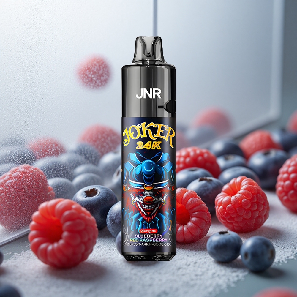 JNR Joker 24K Puffs Disposable Vape Borovnica Rdeča Malina 10ml Ponovno Polnjeno 800mAh