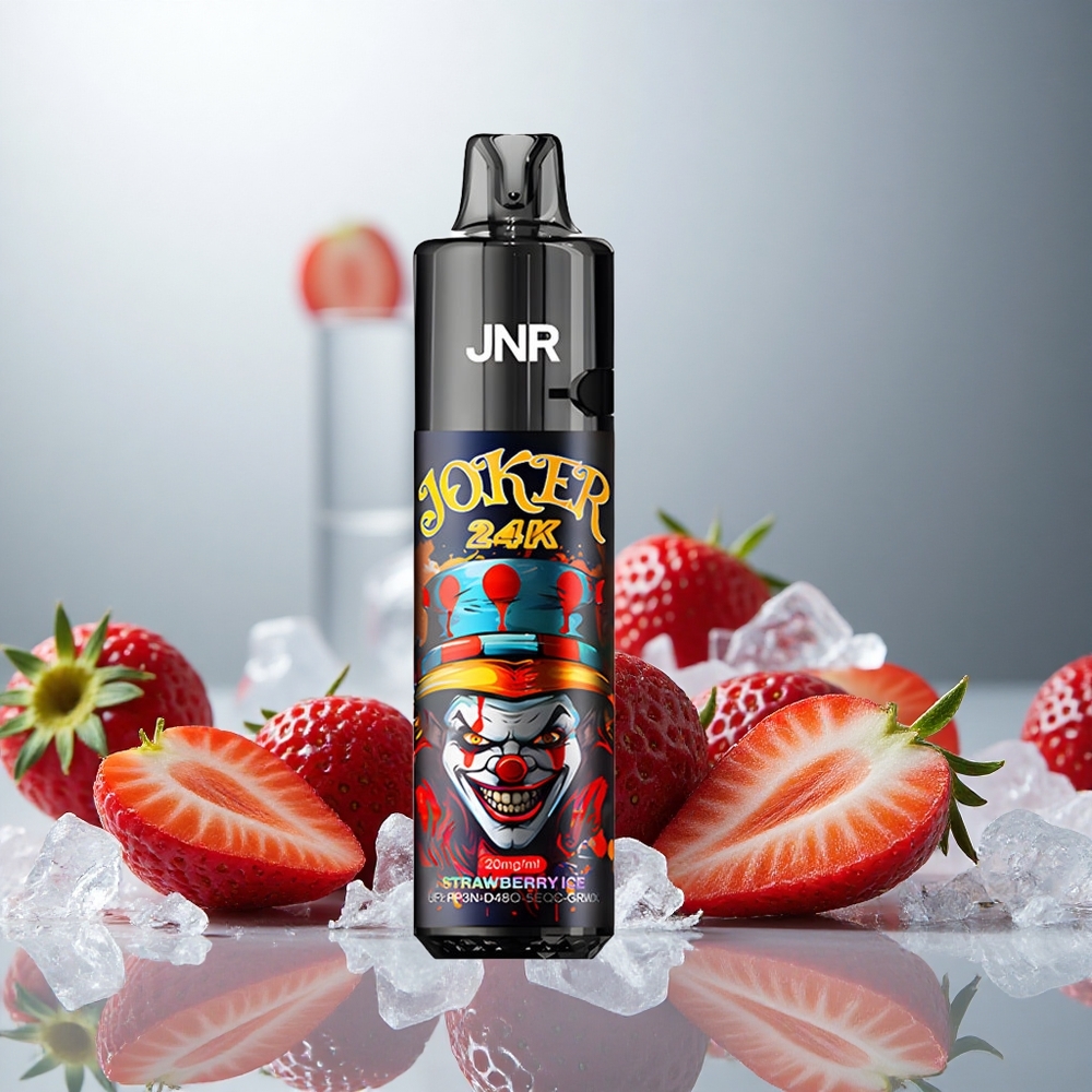 JNR Joker 24K Puffs Enkratna E-cigareta Jagodni Led z 800mAh Baterijo in 10ml Polnjenjem