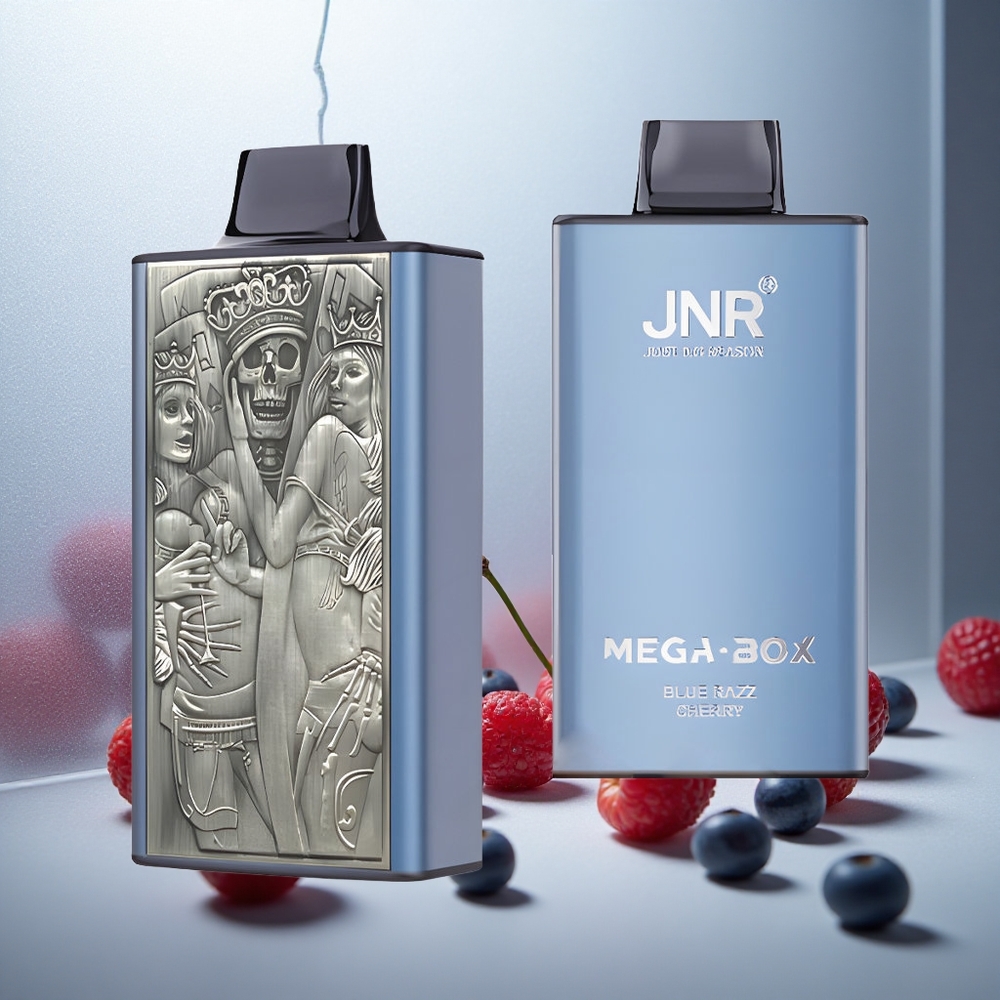 JNR Mega Box 25000 Puffov Enkratna Vape Modra Malina Češnja z 30ml E-tekočine in 850mAh Baterijo