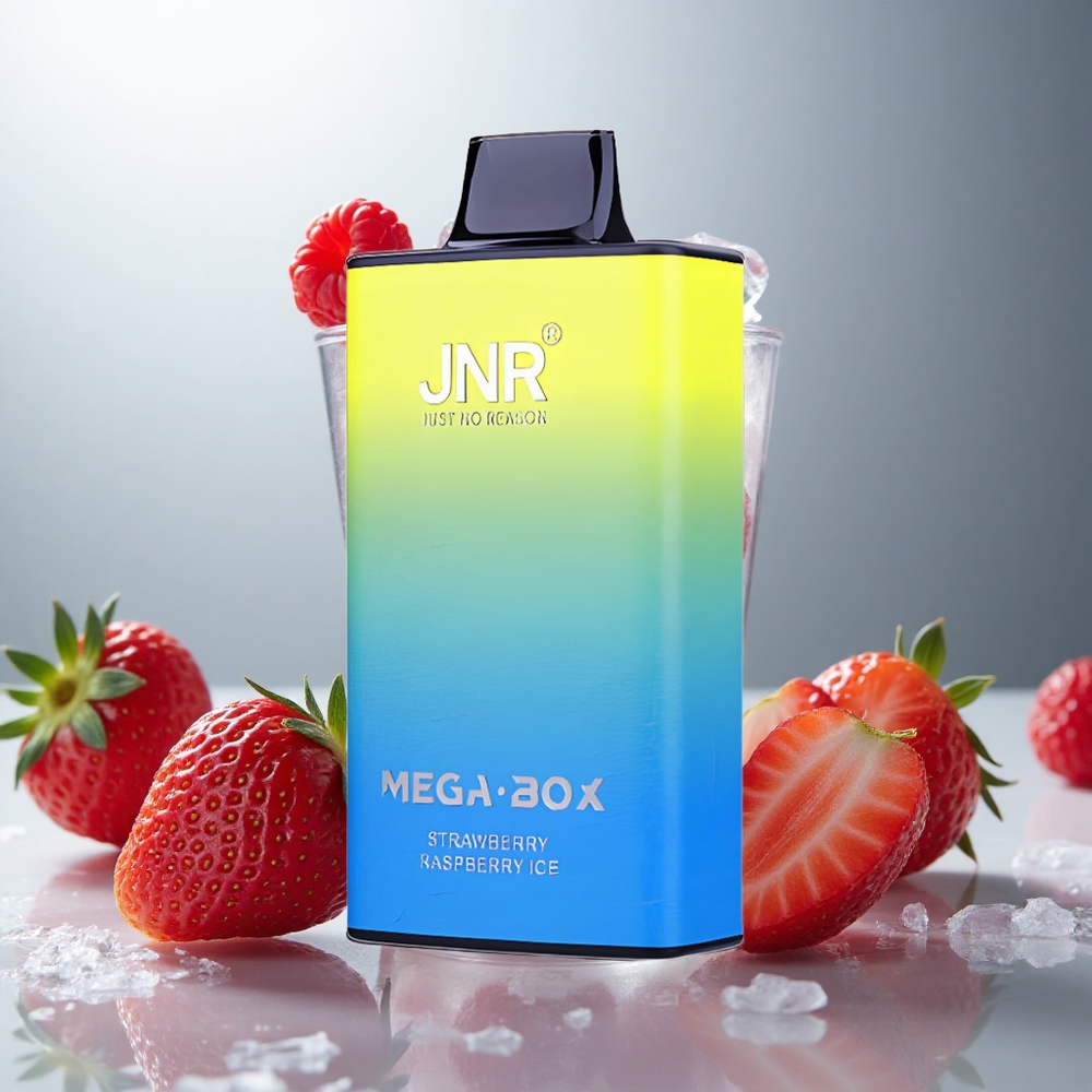 JNR Mega Box 25000 Pufi Enkratna Vapa Jagoda Malina Led z 30ml E-tekočine in 850mAh Baterijo