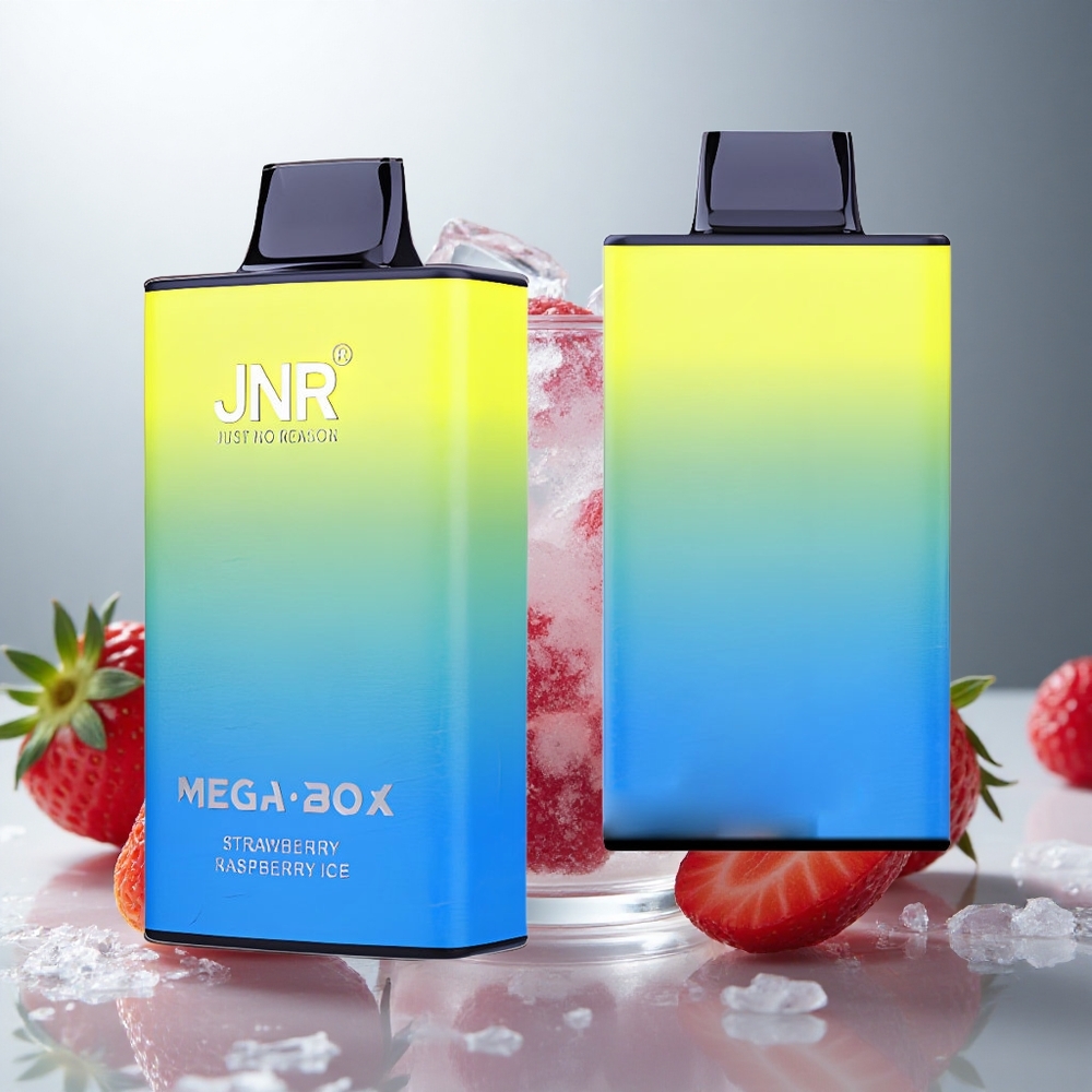 JNR Mega Box 25000 Pufi Enkratna Vapa Jagoda Malina Led z 30ml E-tekočine in 850mAh Baterijo