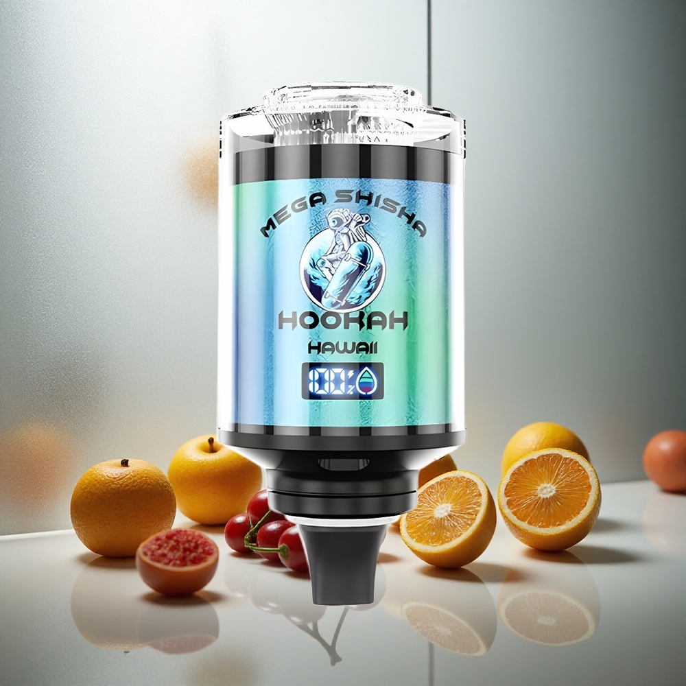 JNR Mega Shisha Hookah 100K Namizna Združljivost Havaji z 100.000 vdihljaji in 60ml prostornine
