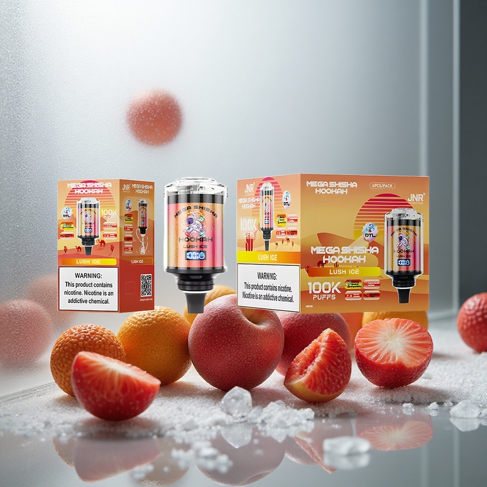 JNR Mega Shisha Hookah 100K Namizna združljivost Lush Ice (60ml, 2200mAh)