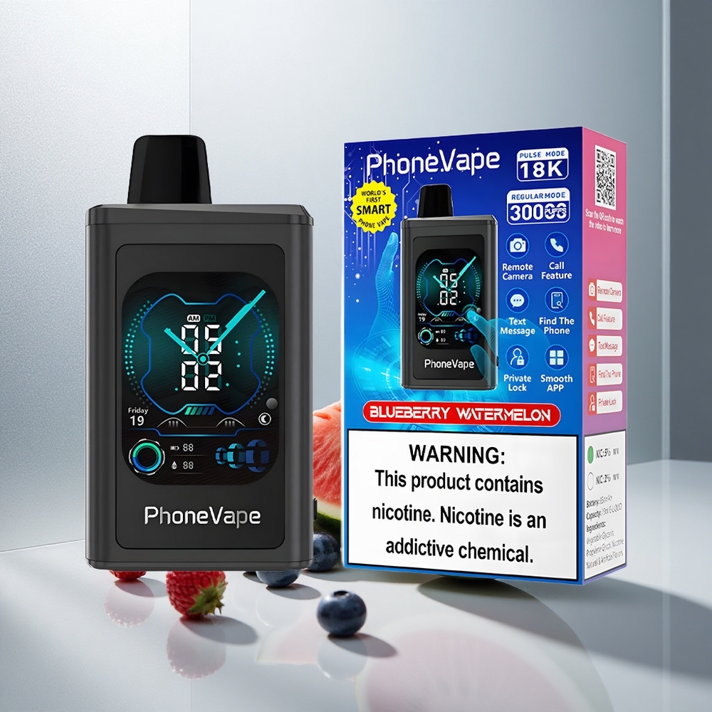 JNR PhoneVape 30000 potegov Enkratna e-cigareta Borovnica Lubenica z 850mAh Type-C baterijo in Turbo načinom