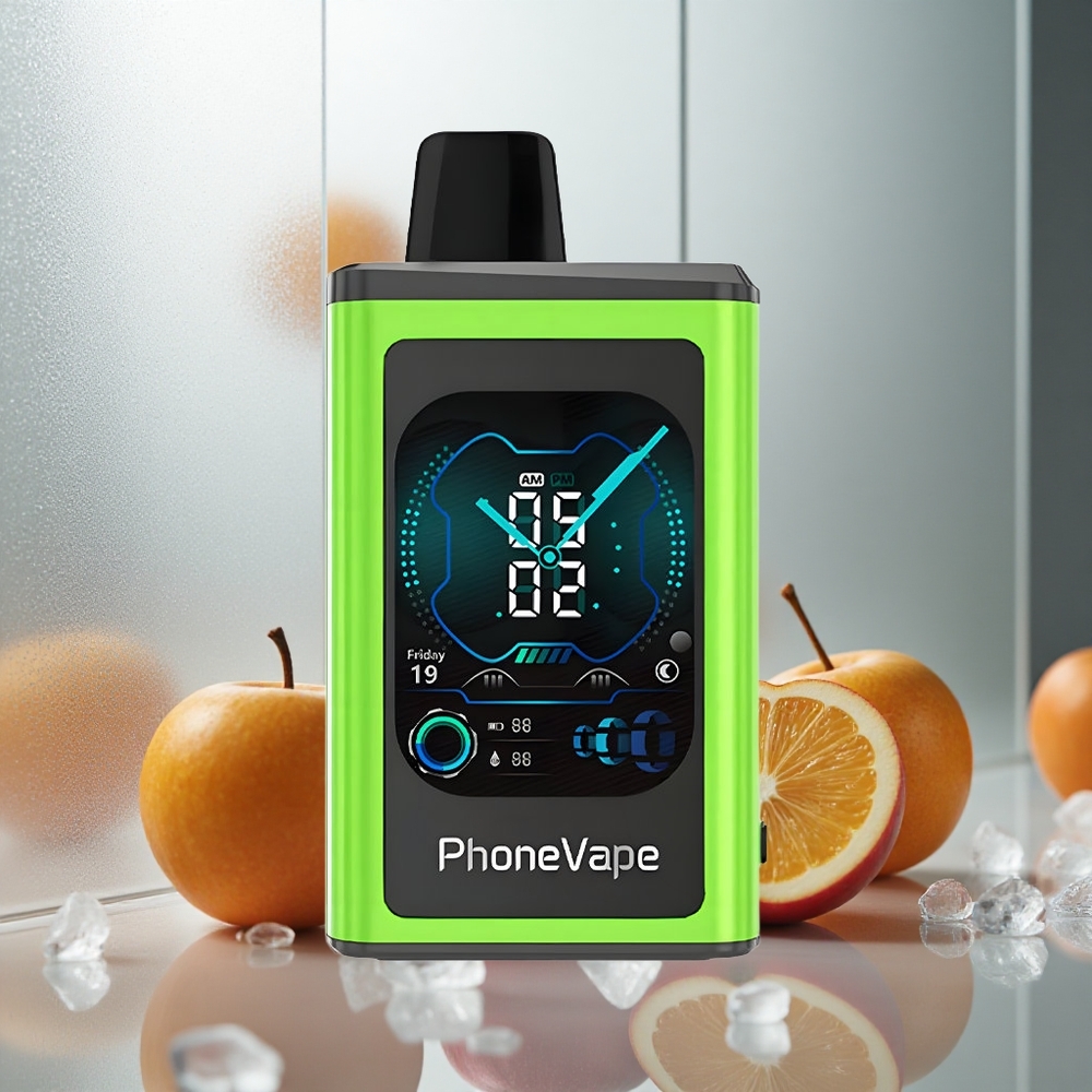 JNR PhoneVape 30000 potegov Enkratna e-cigareta Kislo Jabolko Led s 850mAh Type-C Baterijo in Turbo Načinom