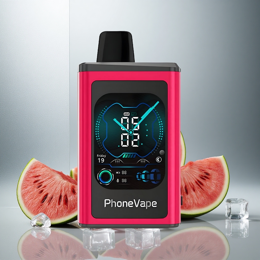 JNR PhoneVape 30000 potegov Enkratna e-cigareta Lubenični led z nastavljivim pretokom zraka in 850mAh Type-C baterijo