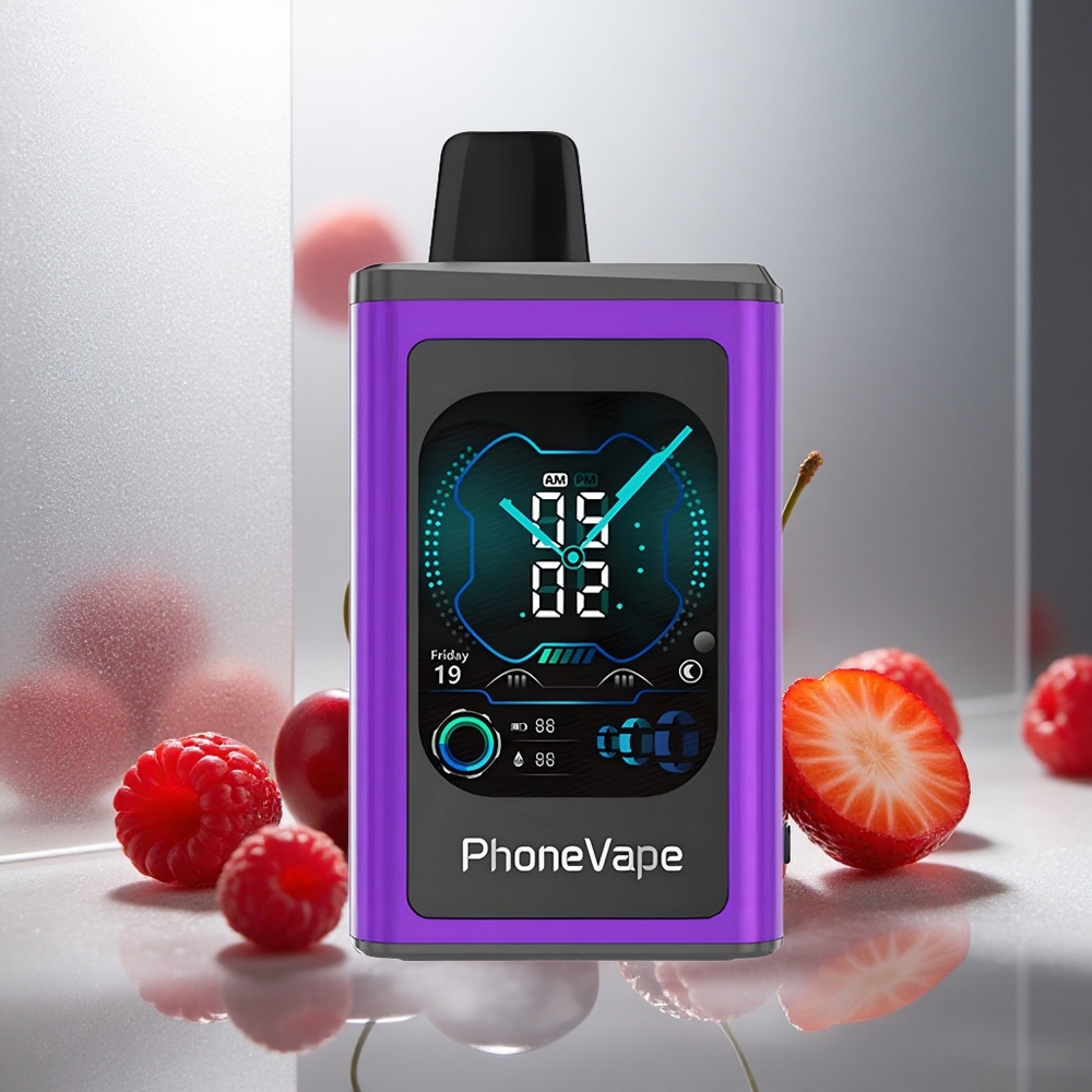 JNR PhoneVape 30000 potegov Enkratna e-cigareta Češnja Jagoda Malina z 850mAh Type-C baterijo in Turbo načinom