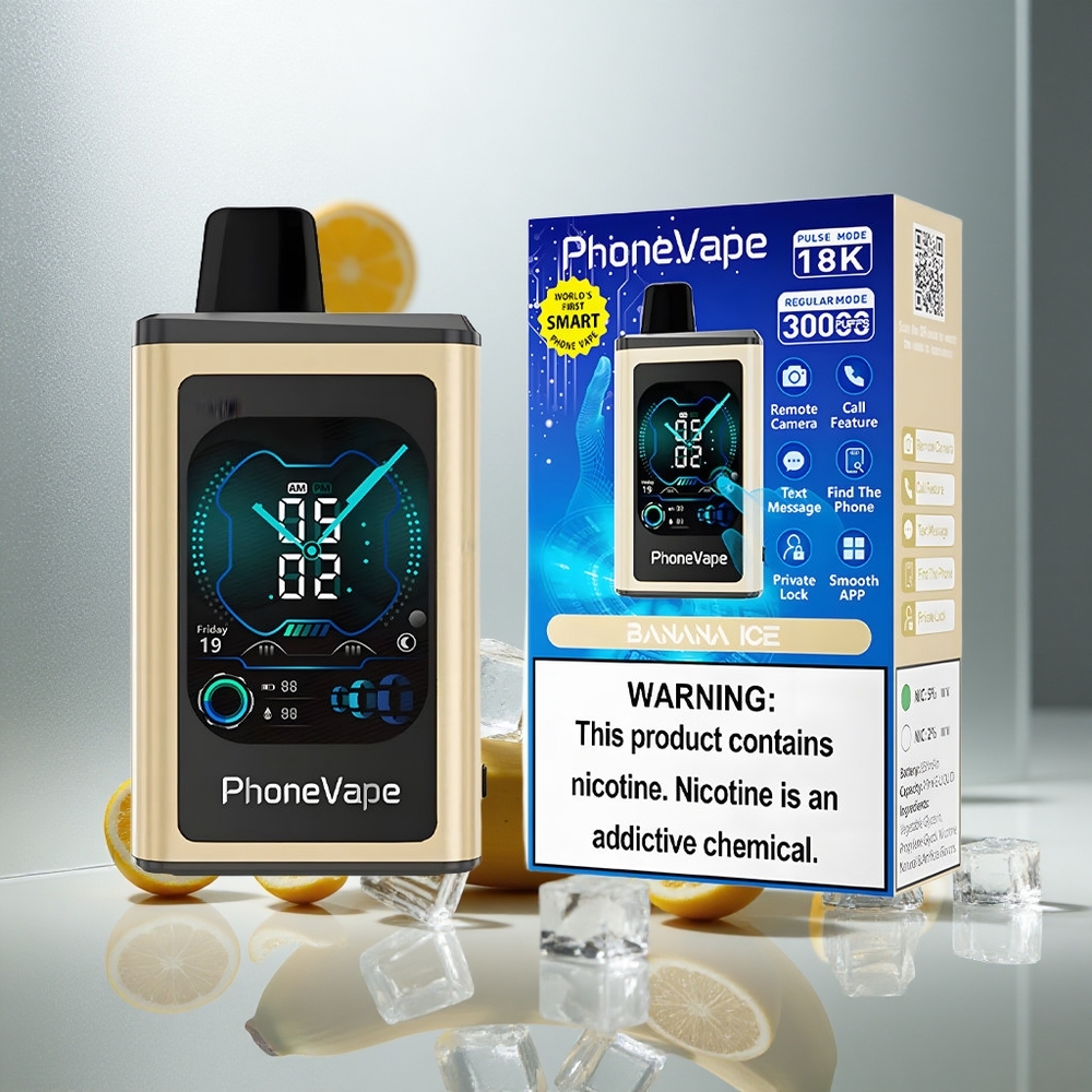 JNR PhoneVape 30000 vdihov Enkratna e-cigareta Bananina ledena 850mAh Type-C polnjenje