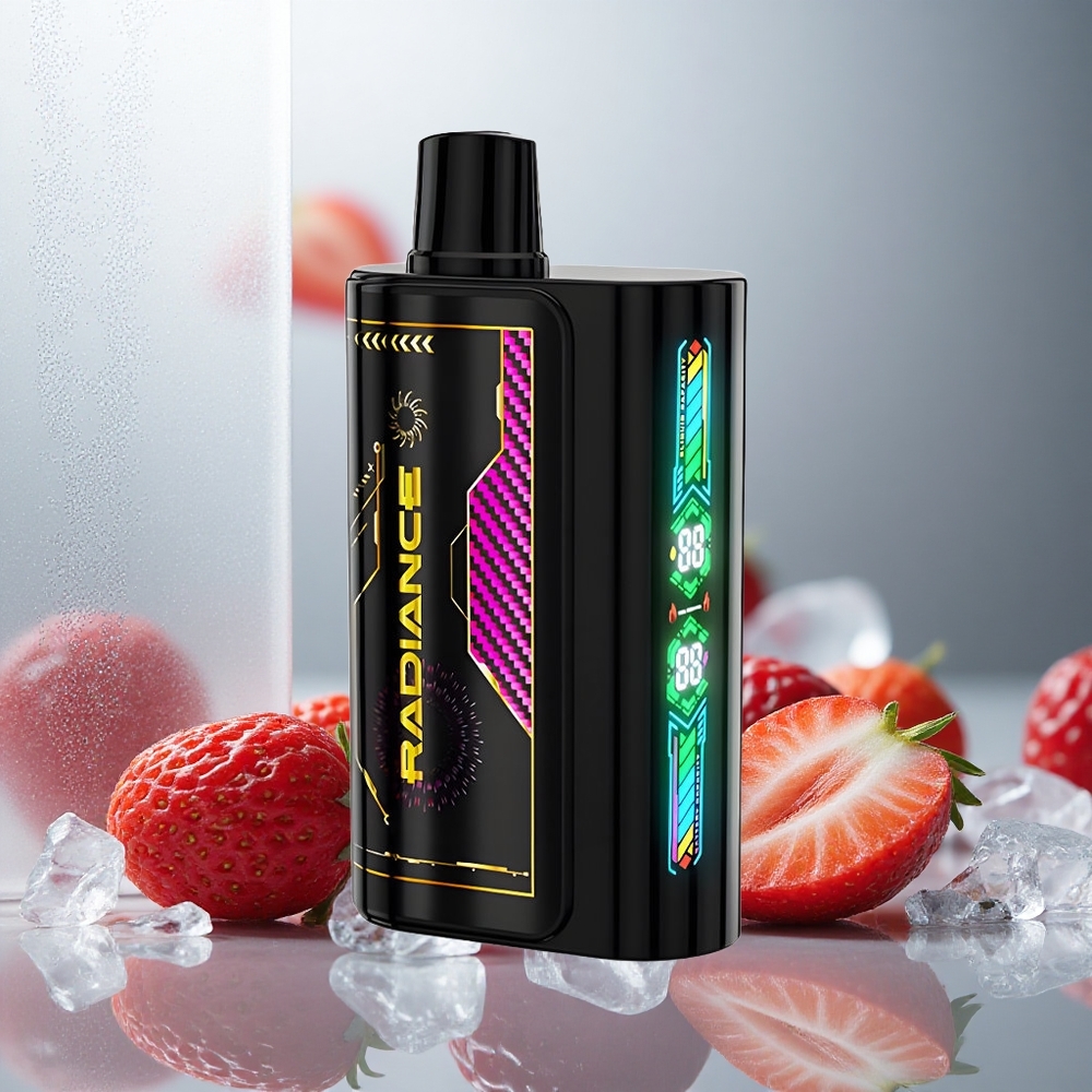 JNR Radiance 31000 Potegov Enkratna E-cigareta JAGODA LED 28ml E-tekočina 2% Nikotina