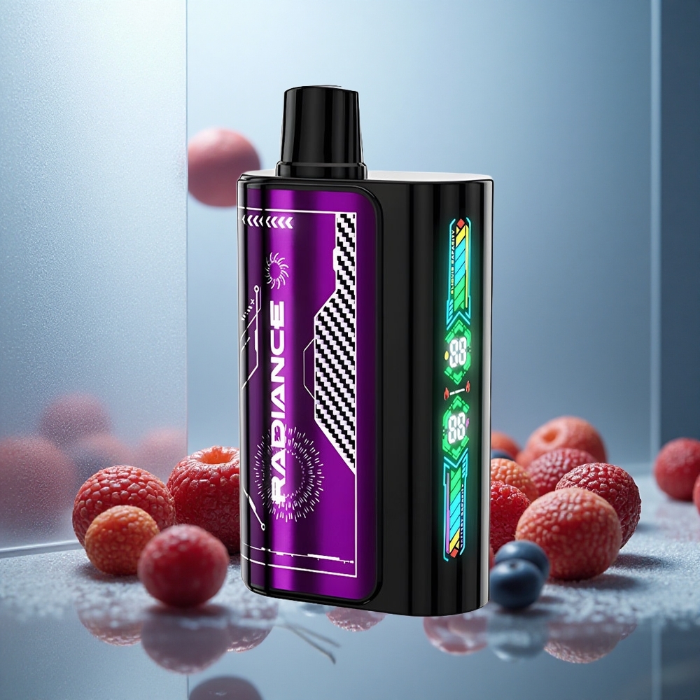 JNR Radiance 31000 Potegov Enkratna E-cigareta MODRA MALINA ČEŠNJA z 28ml E-tekočine in 950 mAh Baterijo