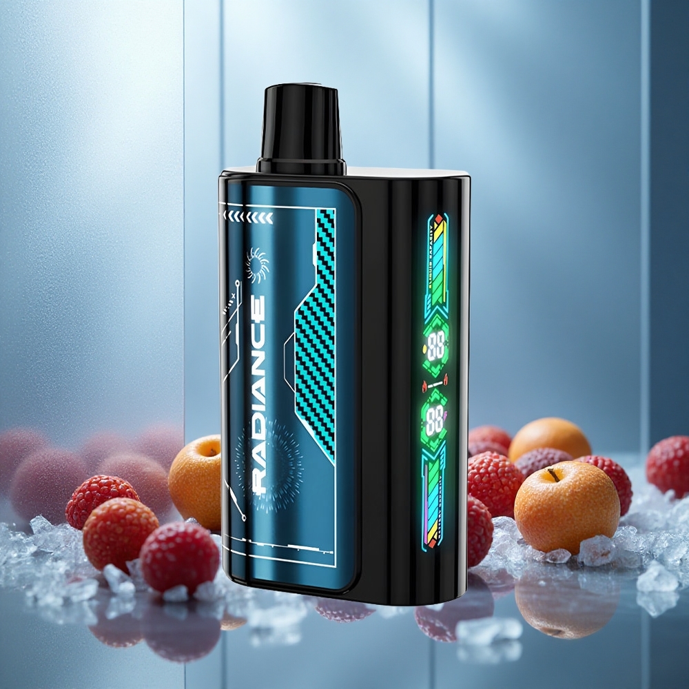 JNR Radiance 31000 Puffov Enkratna E-cigareta MODRA MALINA LED z 28ml E-tekočine in 950 mAh Baterijo