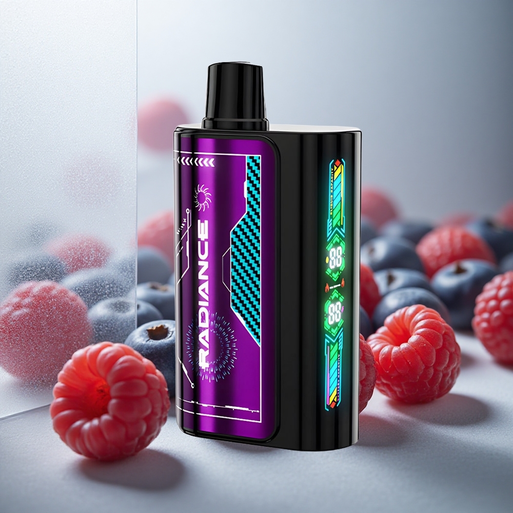 JNR Radiance 31000 Puffov Enkratna E-cigareta ZASLON ANIMACIJ 950 mAh BOROVNICA KISLA MALINA