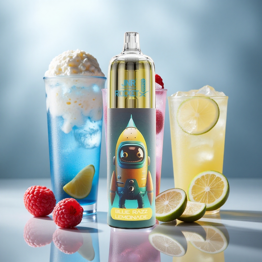 JNR Rocket-X 12400 Puf Dispozabilna Vape Modra Malina Limonada z Nastavljivim Pretokom Zraka in RGB Osvetlitvijo