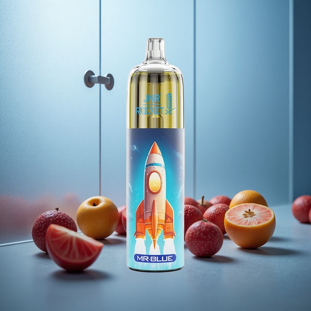 JNR Rocket-X 12400 Puf Enkratna E-cigareta z Nastavljivim Pretokom Zraka in RGB Osvetlitvijo G. Modri