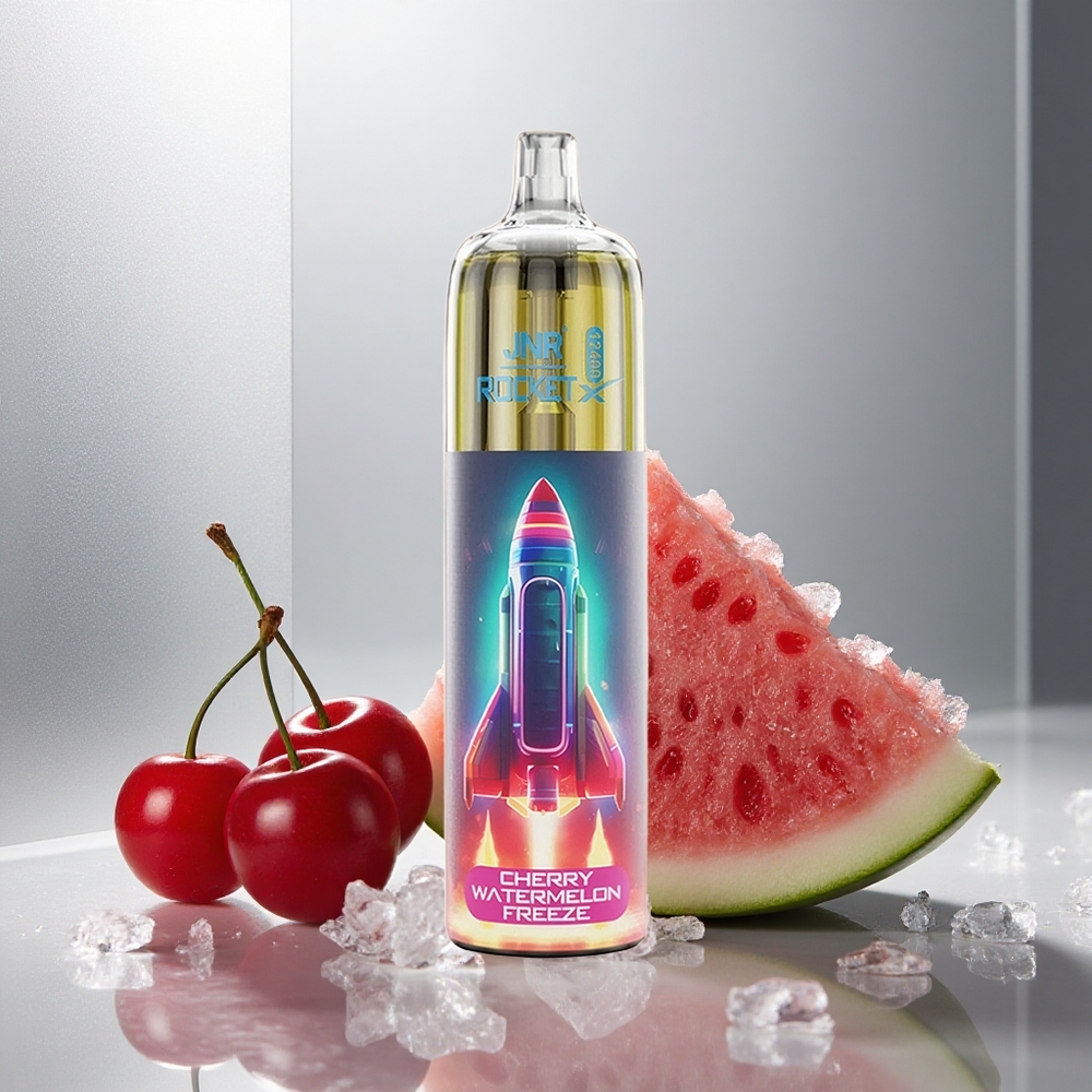 JNR Rocket-X 12400 Puf Enkratna Vapa Češnja Lubenica Frost z Nastavljivim Pretokom Zraka in RGB Osvetlitvijo