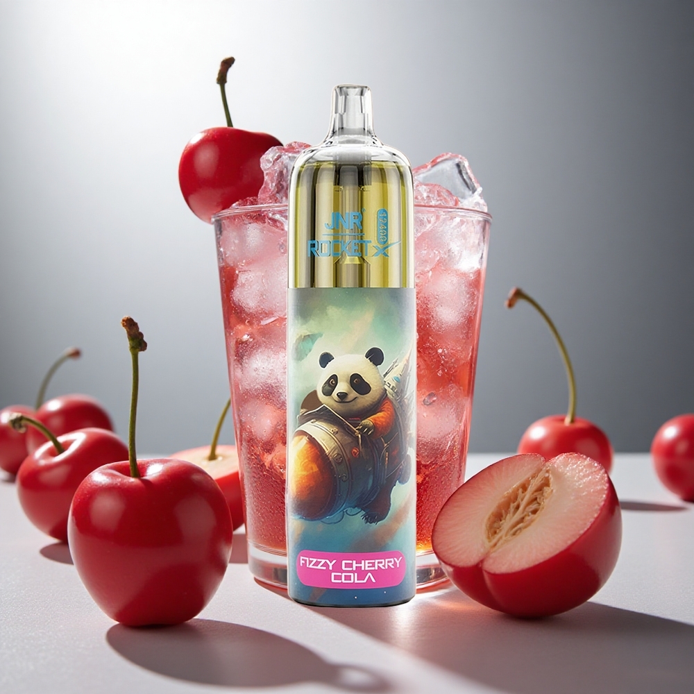 JNR Rocket-X 12400 Puf Enkratna Vape Nastavljiv Pretok Zraka Fizz Češnjeve Kole RGB
