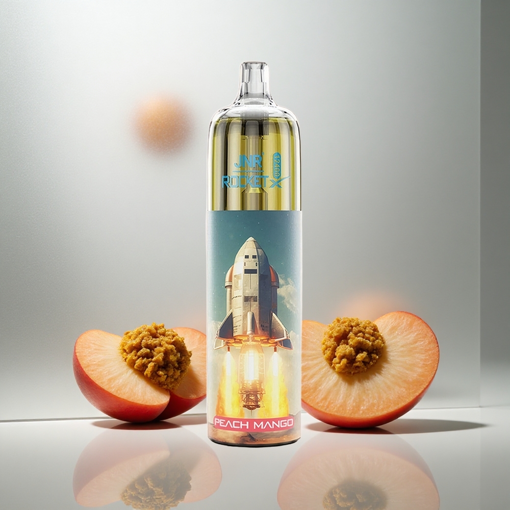 JNR Rocket-X 12400 Pufov Enkratna Vapa Breskva Mango z Nastavljivim Pretokom Zraka in RGB Osvetlitvijo