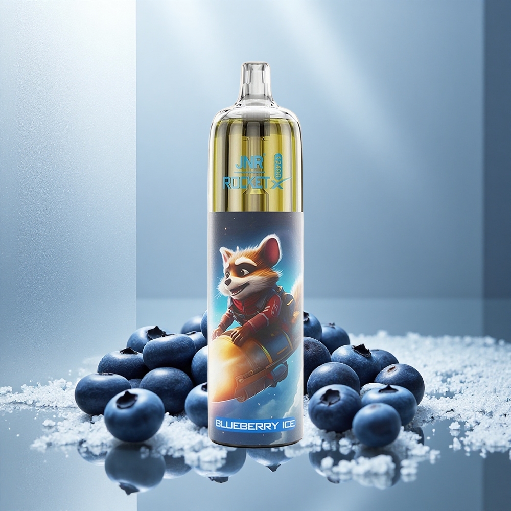 JNR Rocket-X 12400 Pufs Enkratna Vape Borovnica Led z RGB Lučmi in Nastavljivim Pretokom Zraka