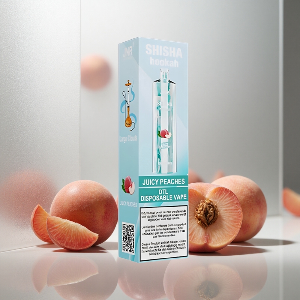 JNR Shisha Hookah 12000 Puffs Enkratna Vape Sočne Breskve 750mAh 24ml 0%/2% Nikotin