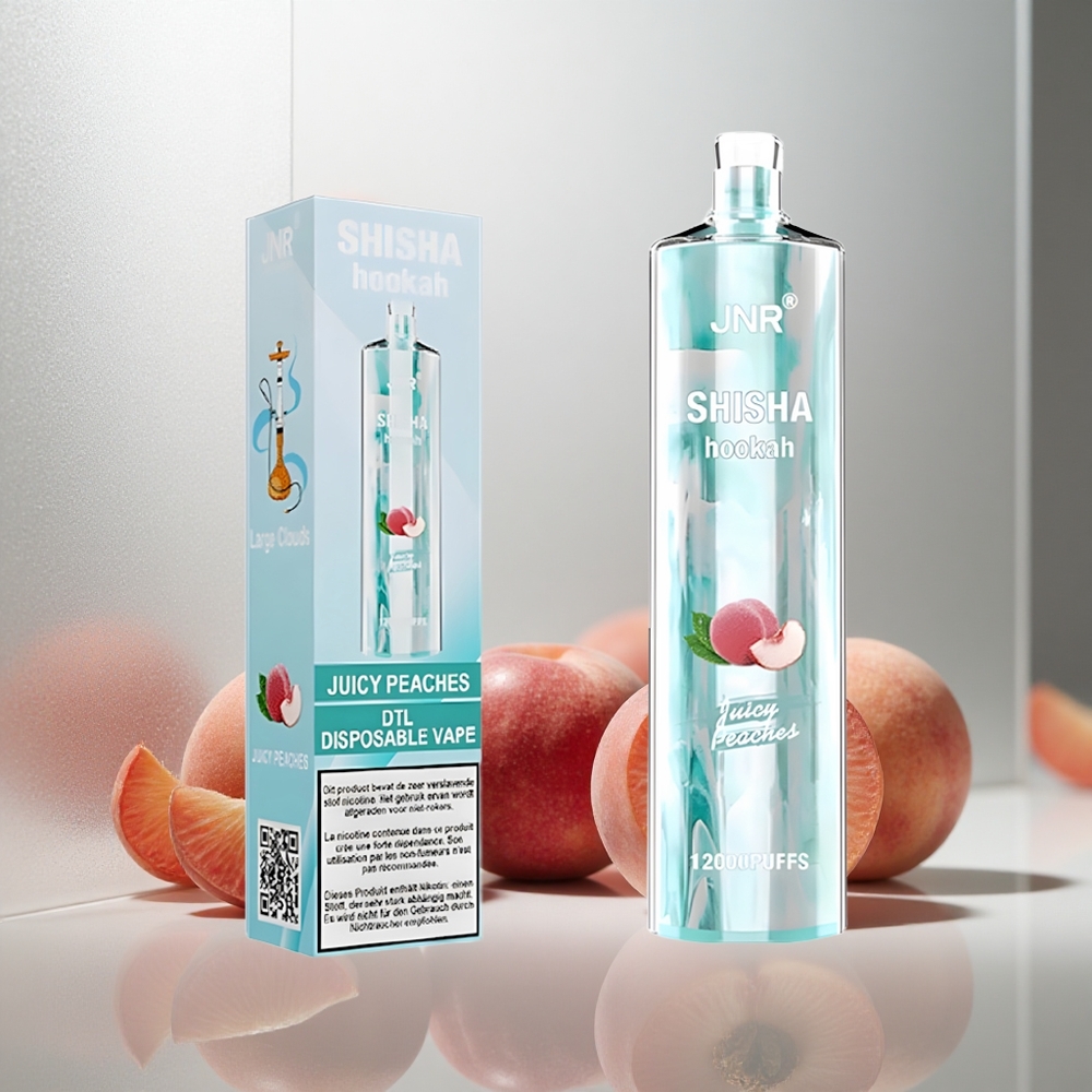JNR Shisha Hookah 12000 Puffs Enkratna Vape Sočne Breskve 750mAh 24ml 0%/2% Nikotin