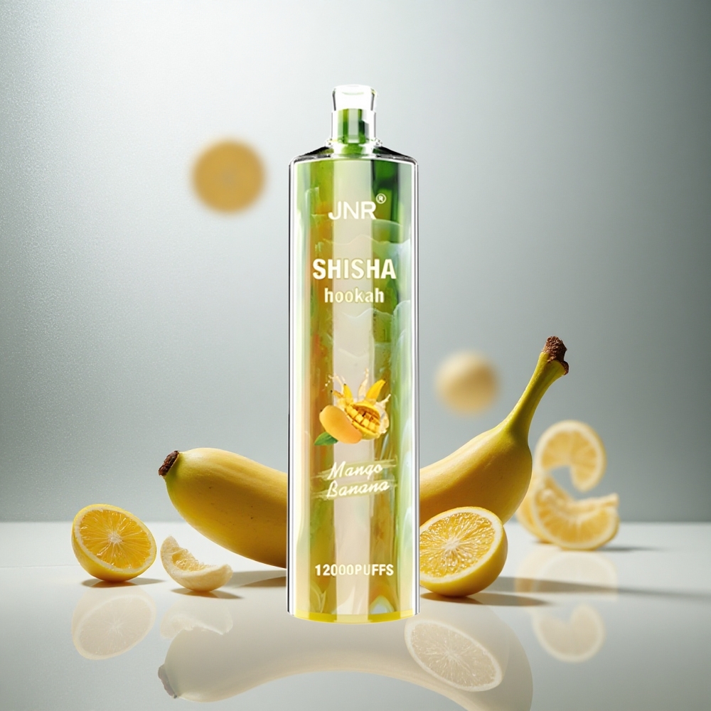 JNR Shisha Hookah 12000 Pufov Enkratna Vape Mango Banana 750mAh 24ml 0%/2% Nikotin
