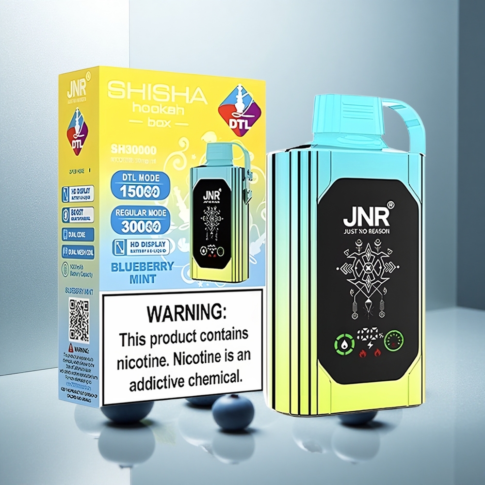 JNR Shisha Hookah Box 20500 Puffs Enkratna Vape Borovnica Meta z 25ml Tekutine in 1000mAh Baterijo