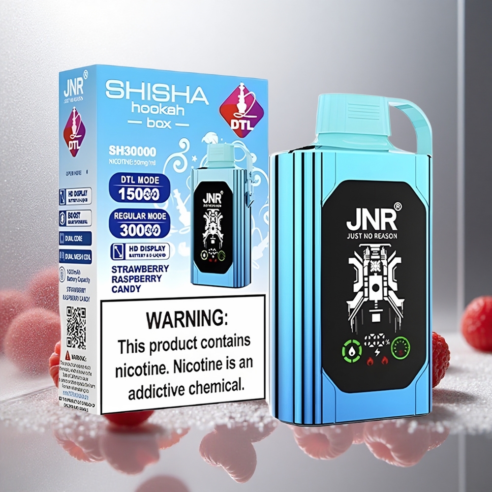 JNR Shisha Hookah Box 20500 Puffs Enkratna Vape Jagoda Malina Candy 25ml 1000mAh