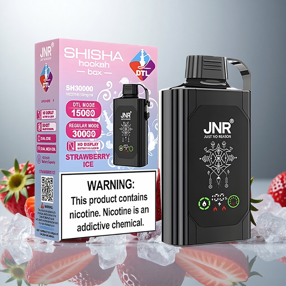 JNR Shisha Hookah Box 20500 Pufi Enkratna Vape Jagoda-Led z HD zaslonom in 25ml tekočine