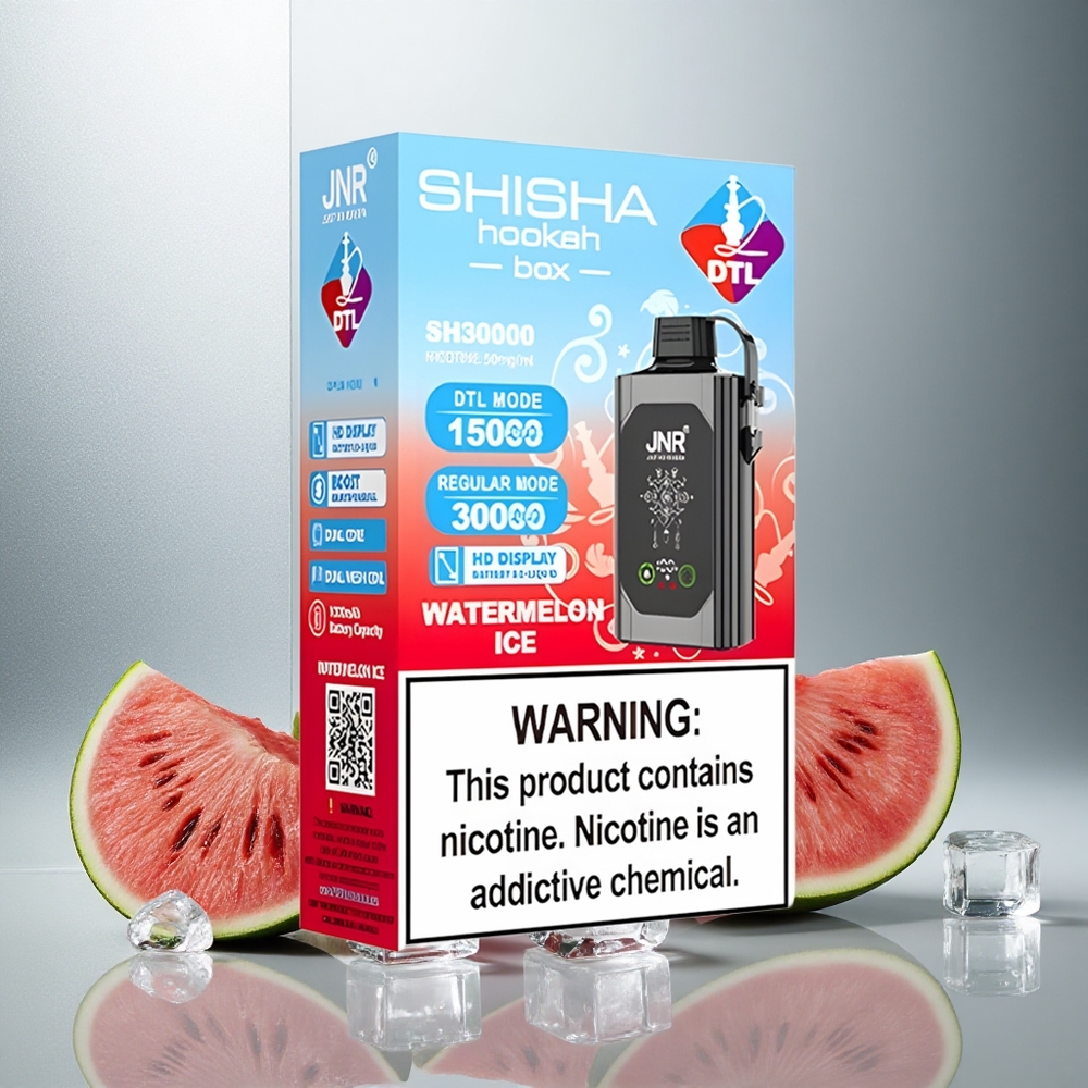 JNR Shisha Hookah Box 20500 Pufi Enkratna Vape Lubenica Led 1000mAh 25ml