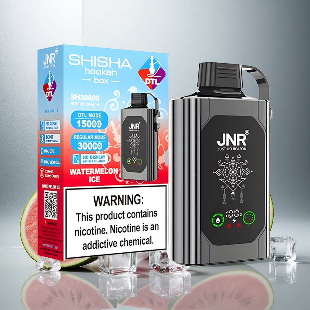 JNR Shisha Hookah Box 20500 Pufi Enkratna Vape Lubenica Led 1000mAh 25ml