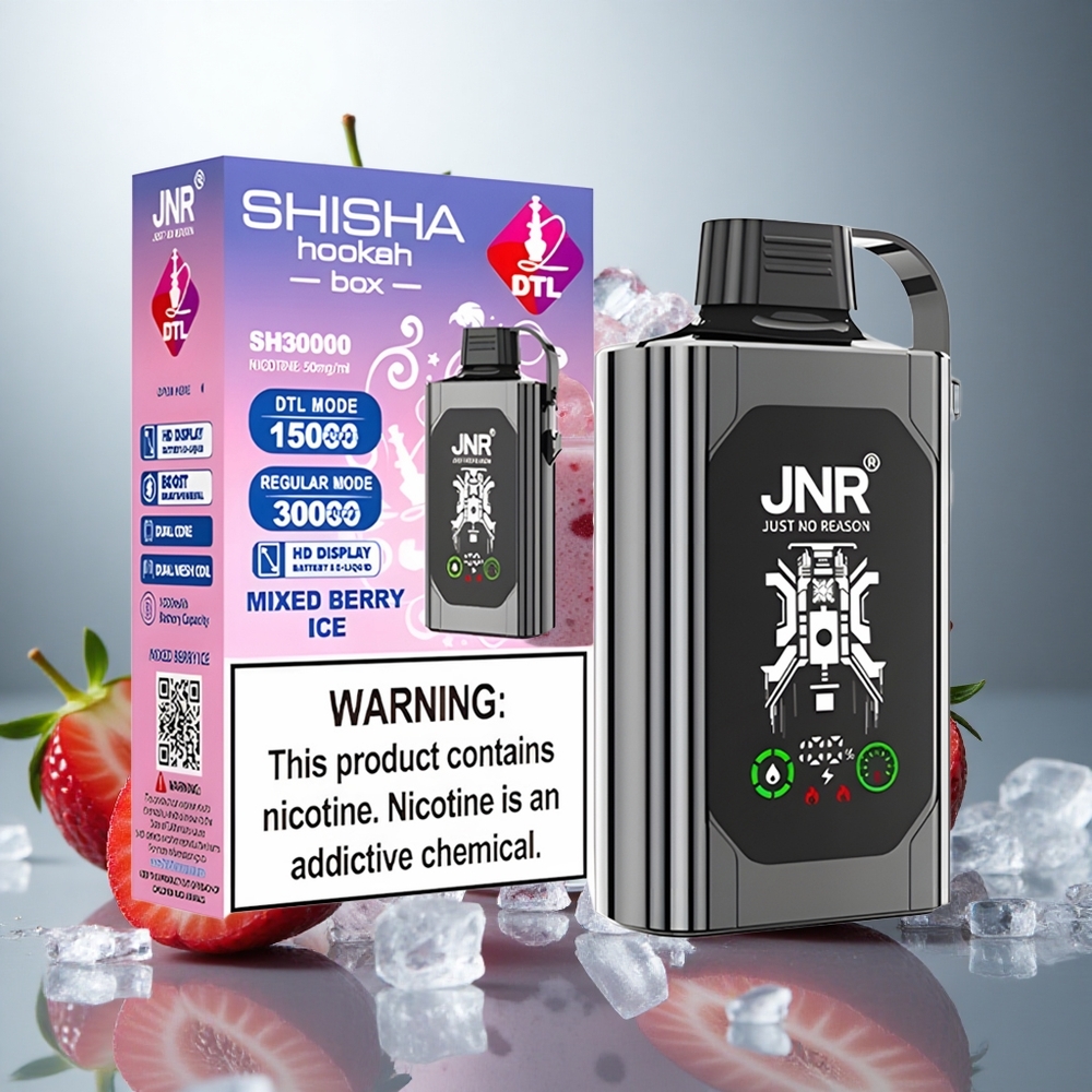 JNR Shisha Hookah Box 20500 Pufov Enkratna Vape Mešane Jagode z Ledo (1000mAh, 25ml)