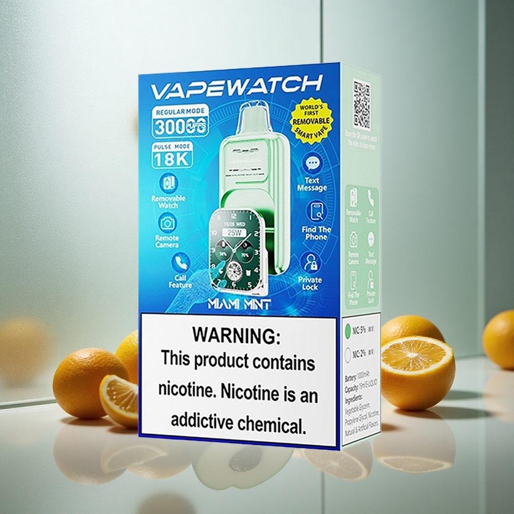 JNR VapeWatch 30000 Puffov Enkratna E-cigareta Miami Meta, 1000mAh, 19mL