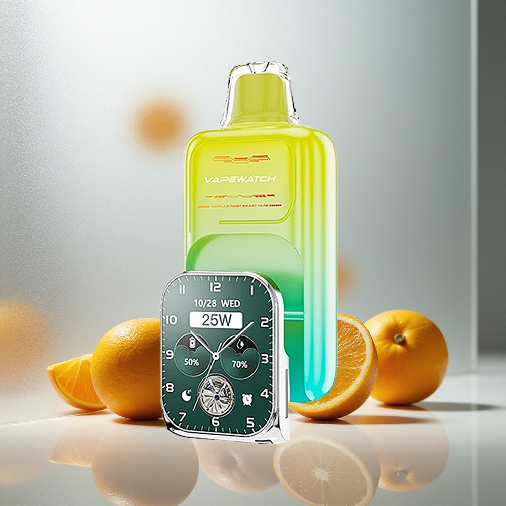 JNR VapeWatch 30000 Pufov Enkratna E-cigareta Oranžno Mango 19mL 5%