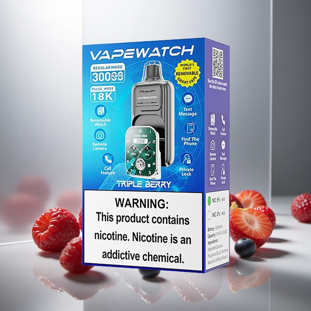 JNR VapeWatch 30000 Pufov Enkratna E-cigareta Trojne Jagode 1000mAh 19mL
