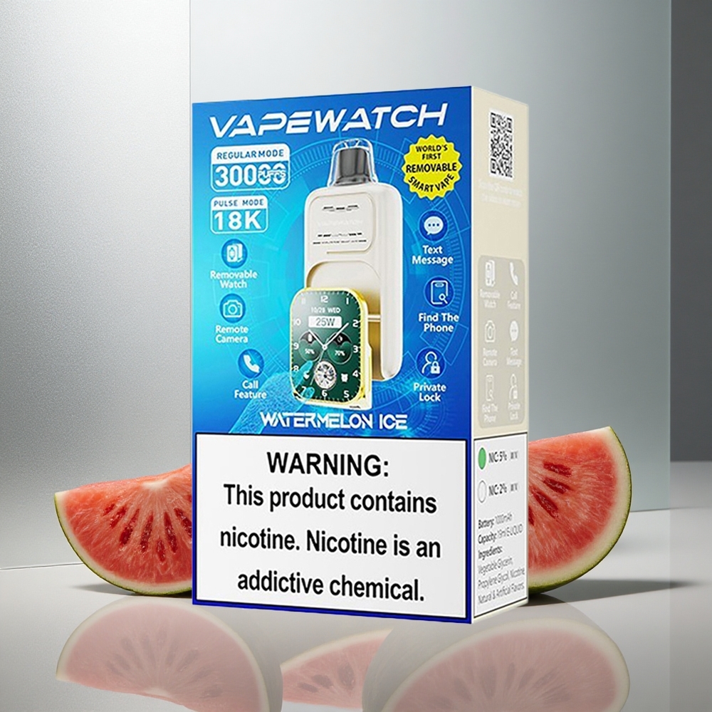 JNR VapeWatch 30.000 Potegov Enkratna E-cigareta Lubenica Led z 1000mAh Baterijo in 19mL E-tekočine