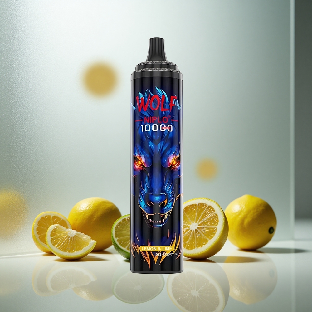 JNR Wolf Niplo 10000 Pofov Enkratna Vapa Limona & Limeta 20ml 5% Nikotina
