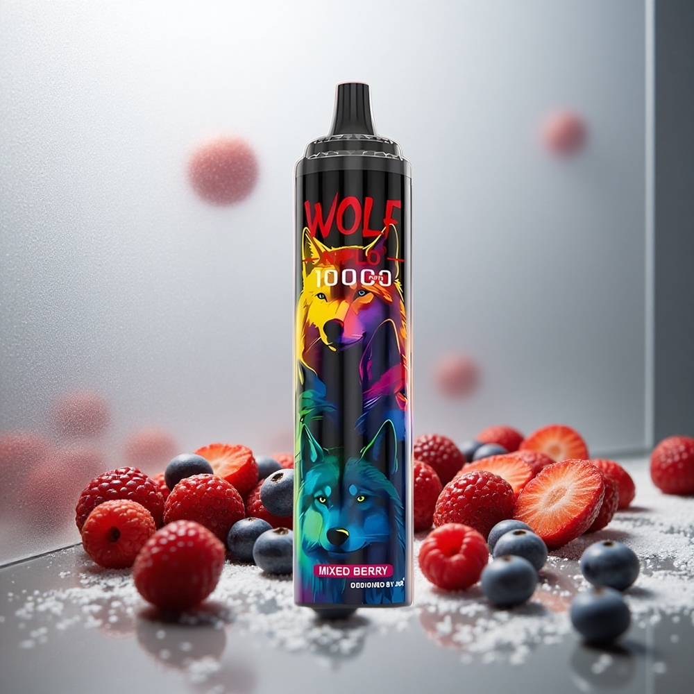 JNR Wolf Niplo 10000 Puffs Enkratna E-cigareta Mešane Jagode z 20ml E-tekočine in Type-C Polnjenjem