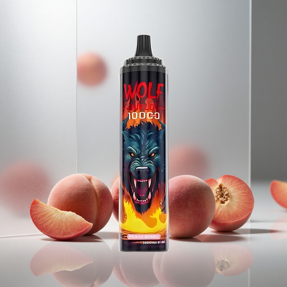 JNR Wolf Niplo 10000 Pufi Enkratna e-cigareta Breskva Jagoda 650mAh 20ml