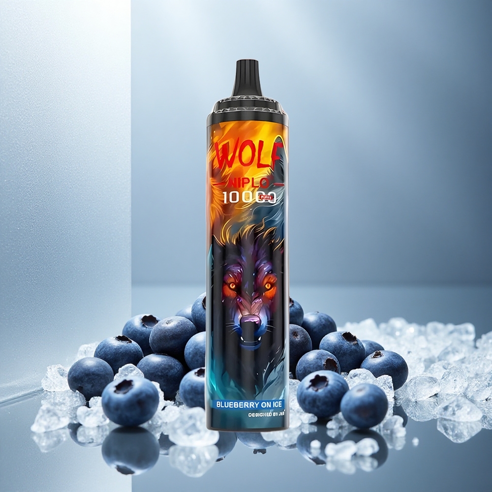 JNR Wolf Niplo 10000 Pufov Enkratna E-cigareta Borovnica na Ledu z 20ml E-tekočine in 650mAh Baterijo