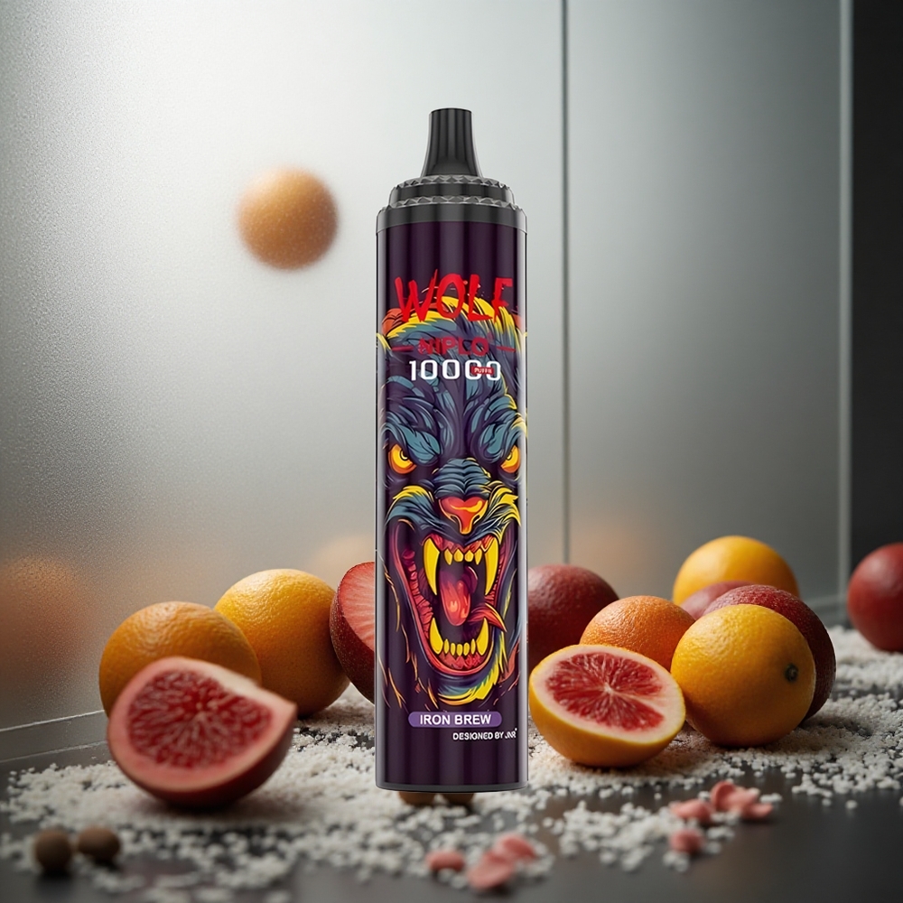 JNR Wolf Niplo 10000 Pufov Enkratna E-cigareta Iron Brew z 20ml E-tekočine in 650mAh Baterijo