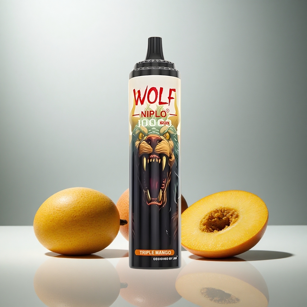 JNR Wolf Niplo 10000 Pufov Enkratna E-cigareta Trojni Mango 20ml 5%