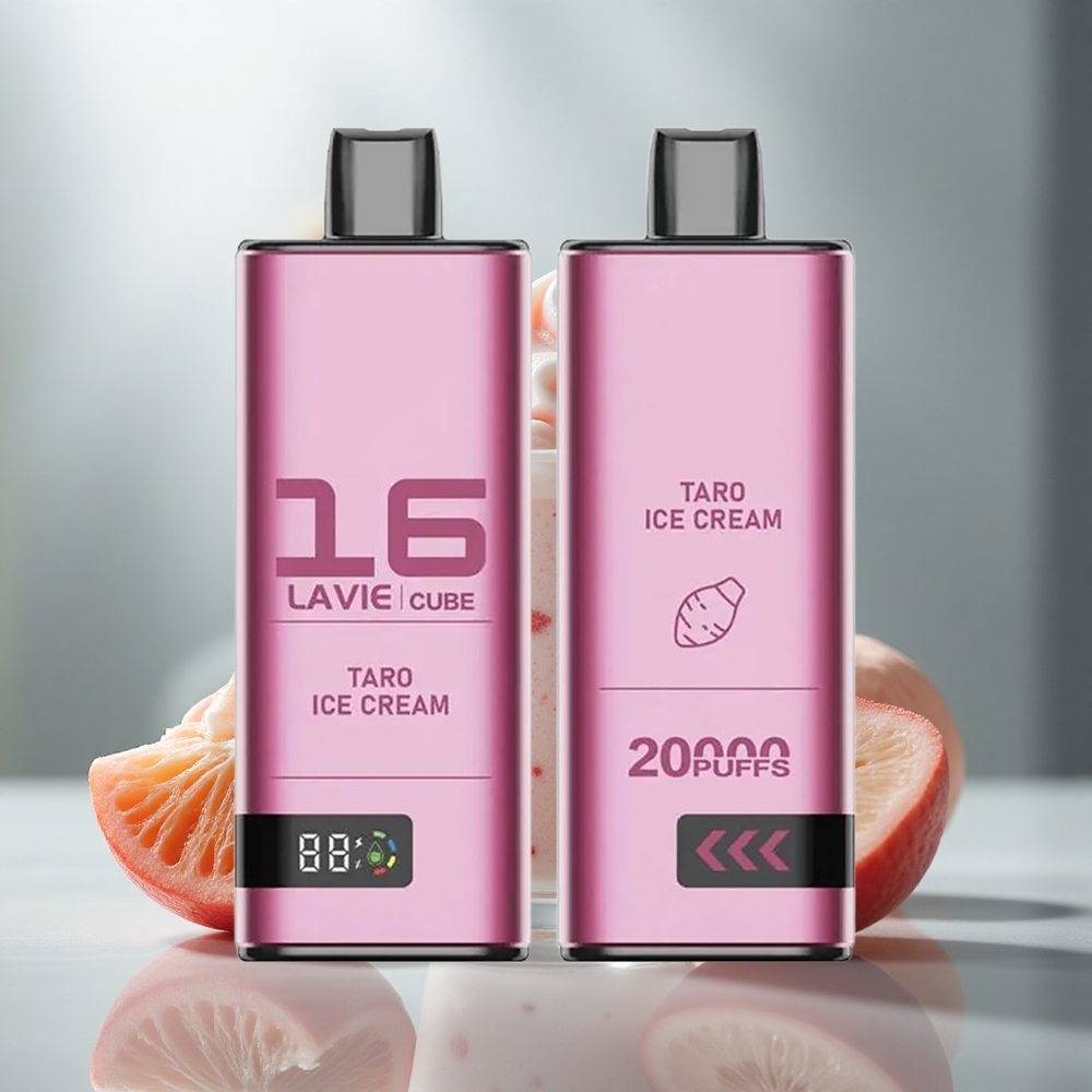 Lavie Cube 20000 Pufov Enkratna E-cigareta Taro Sladoledna Mrzlica 28ml 600mAh