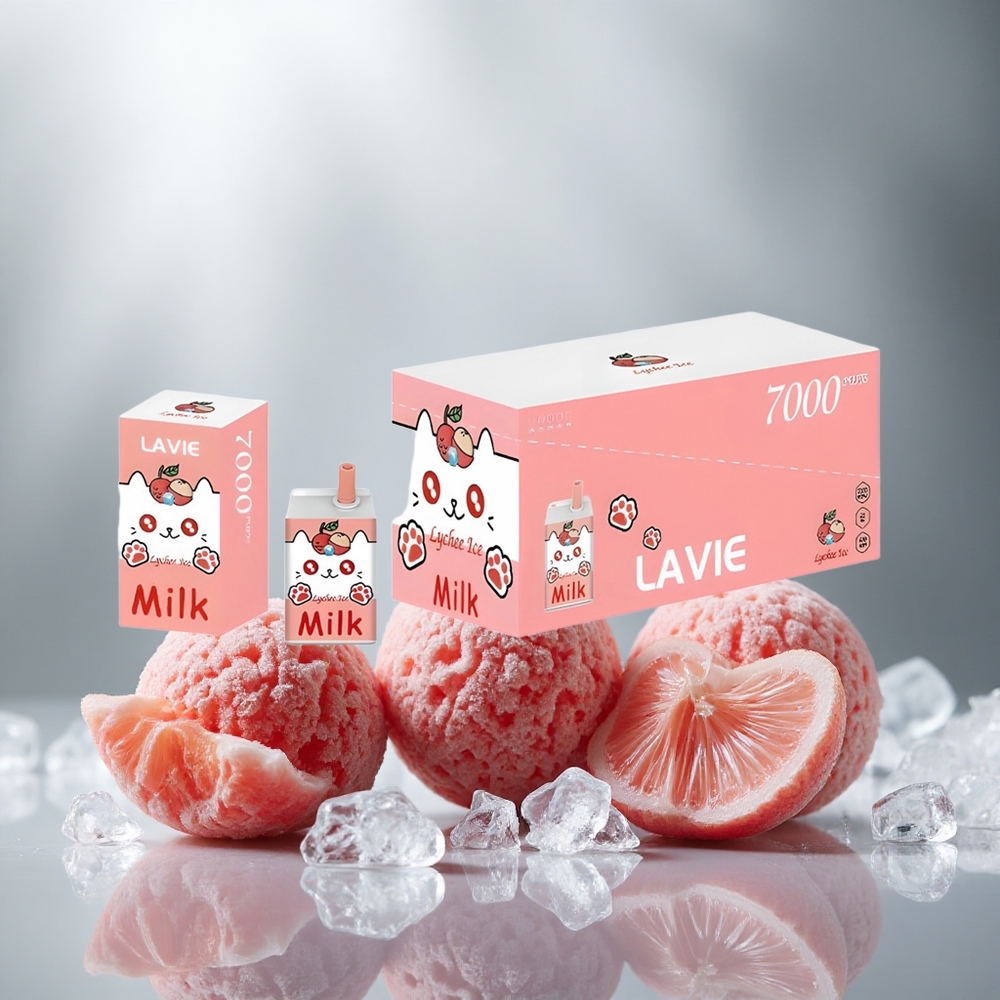 LAVIE Milk 7000 Puffs Enkratna E-cigareta Liči Led 16ML/600mAh Type C